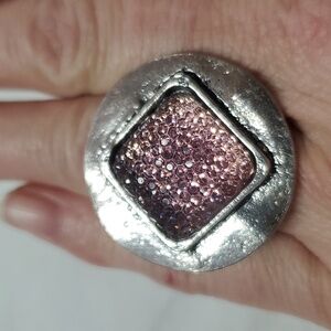 Round purple star dust stretch ring
